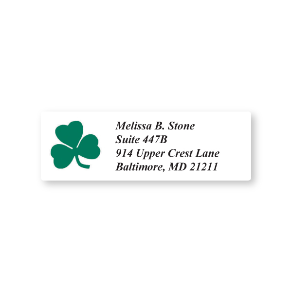 Details about   Personalized Address labels St Patrick's Day Clover Buy 3 get 1 free bo 629